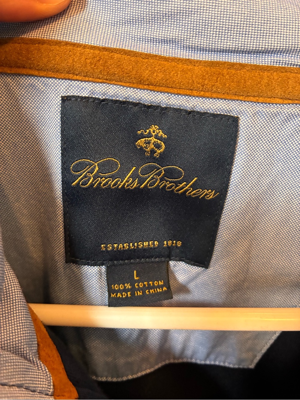 Brooks Brothers Navy and White Striped Quarter-Zip Sweater - Picture 4 of 4